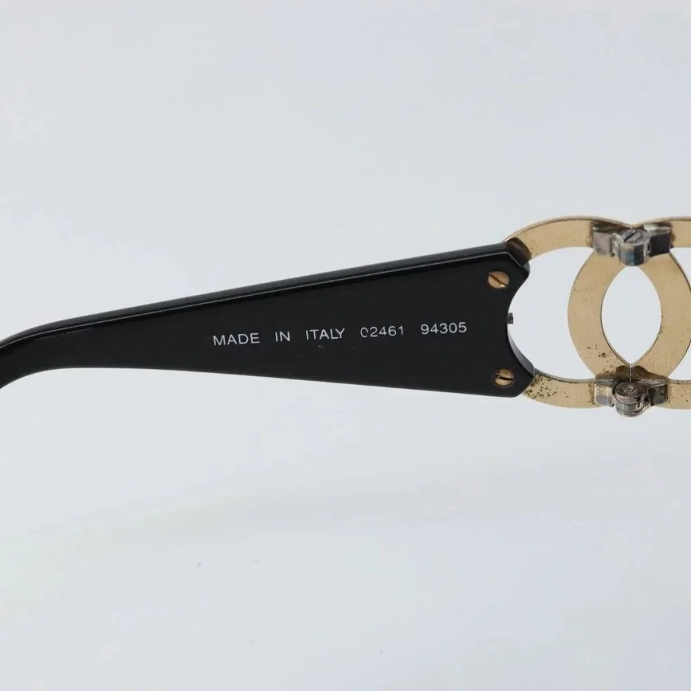 CHANEL Sunglasses plastic Black CC Auth SW1861